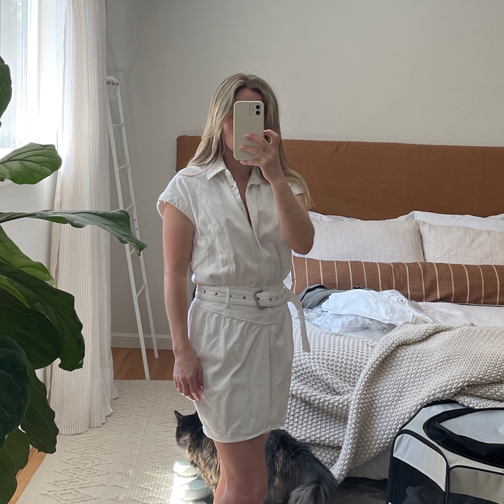 White denim dress